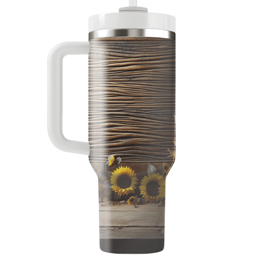 Rustic Sunflower Haven  Tumblers With Lids