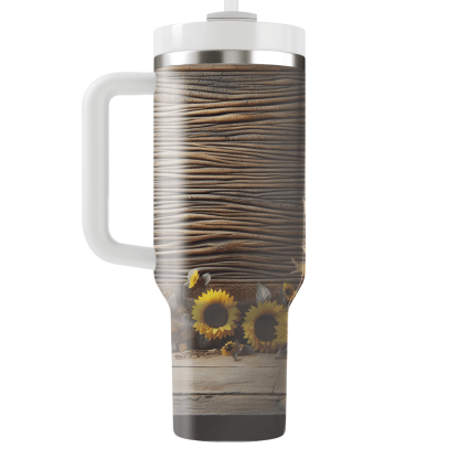 Rustic Sunflower Haven  Tumblers With Lids