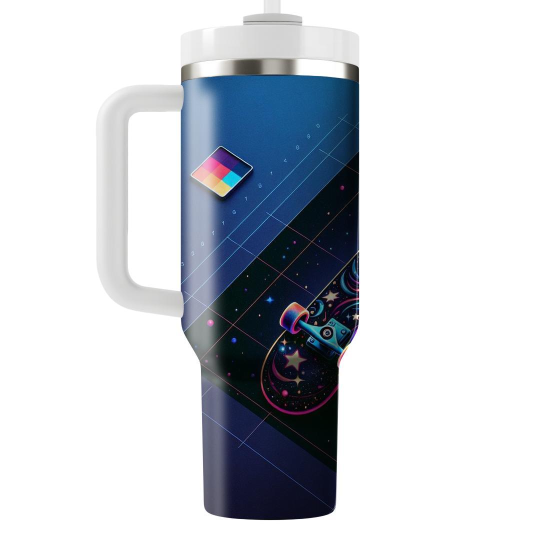 Starry Night Skateboard  Travel Tumblers