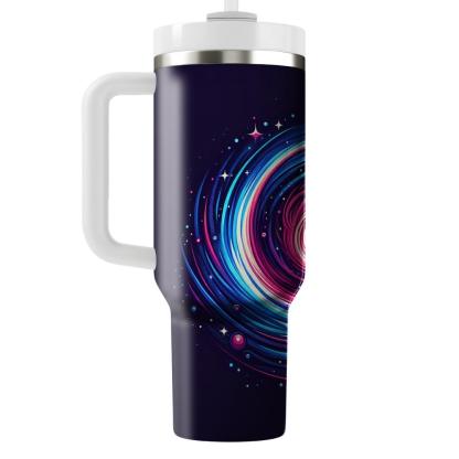 Neon Spiral Galaxy  Personalized Tumblers