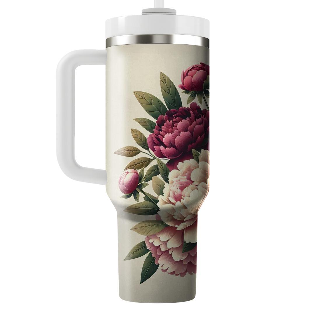 Majestic Peony Bouquet  Unique Tumblers