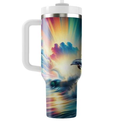 Mystical Dolphin Dive  Travel Tumblers