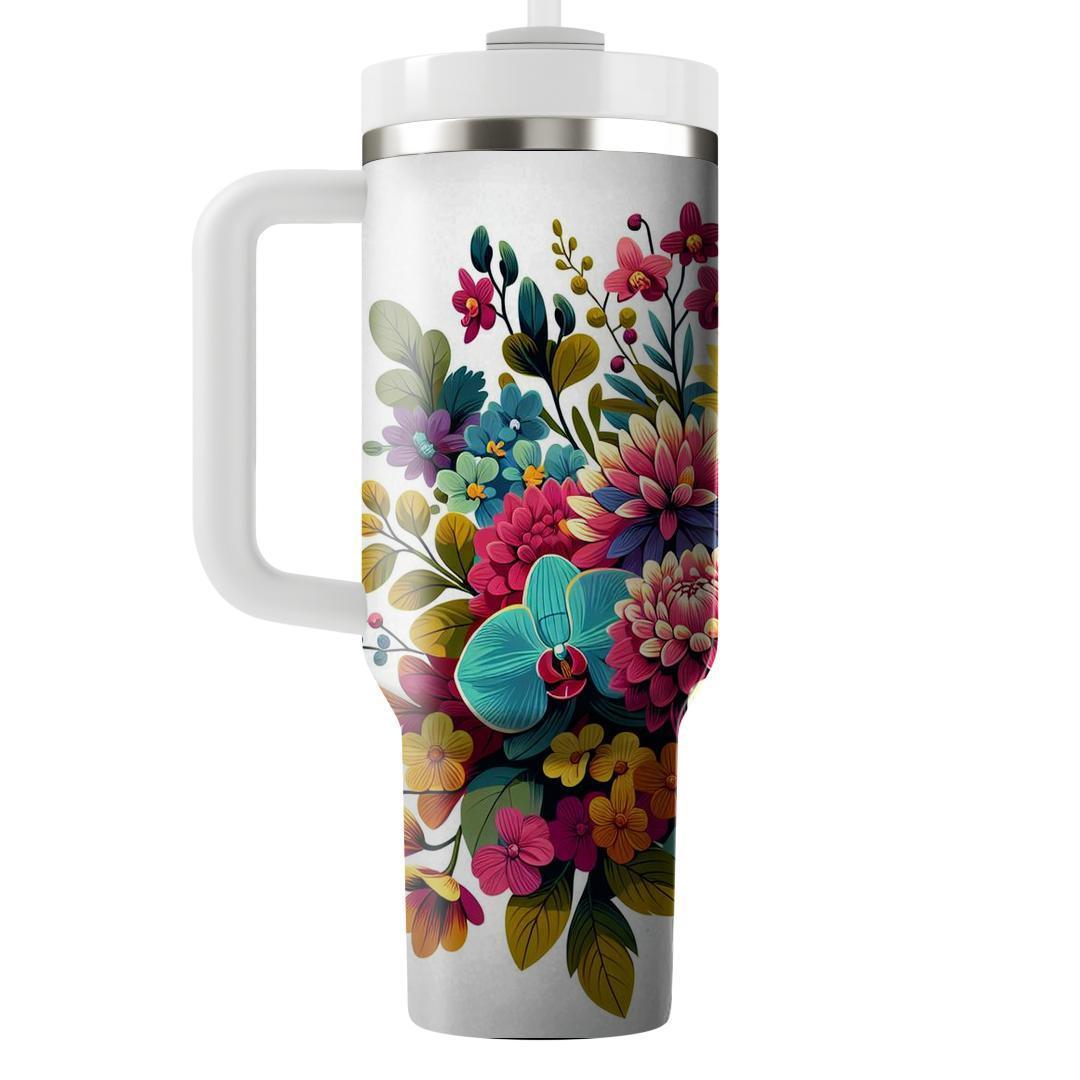 Vivid Floral Fusion  Insulated Tumblers