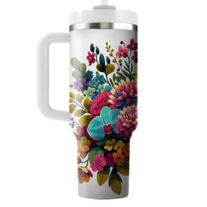 Vivid Floral Fusion  Insulated Tumblers
