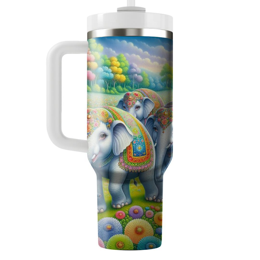 Charming Elephant Parade  Travel Tumblers