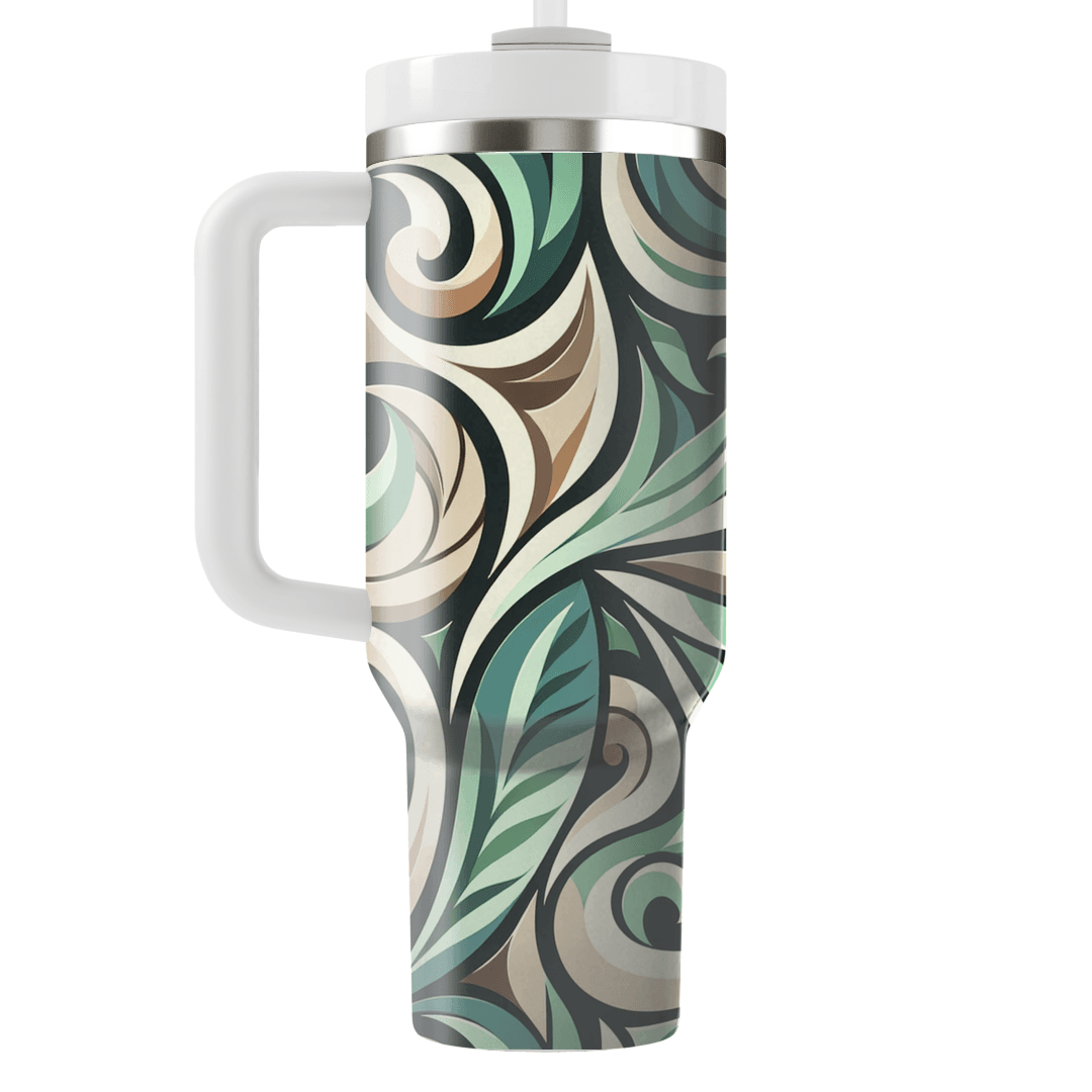 Abstract Leaf Swirl Custom Tumblers