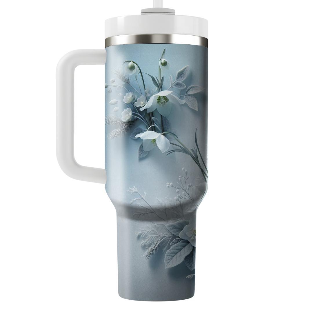 Winter Floral Charm  Tumbler Cups
