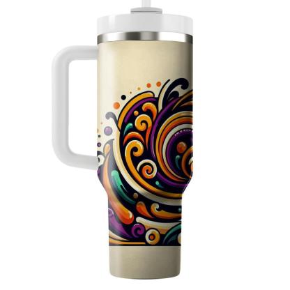 70s  Swirls  Travel Tumblers
