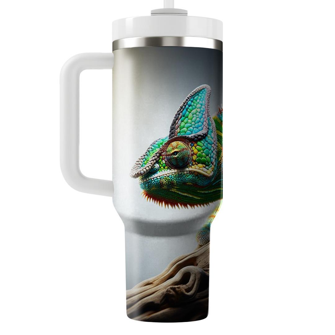 Colorful Chameleon Canvas  Travel Tumblers