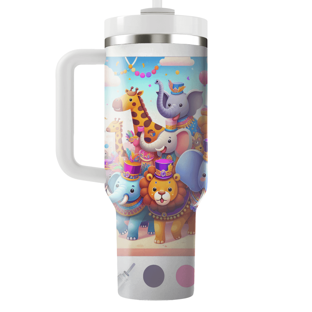 Whimsical Animal Parade Travel Tumblers