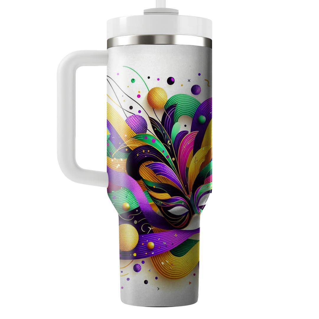 Colorful Masks Of Mardi Gras - Festival Spirit  Personalized Tumblers