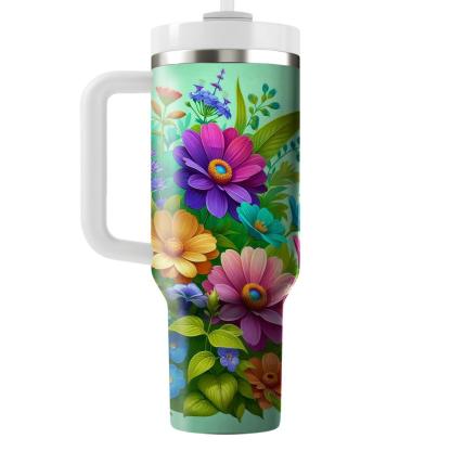 Colorful Garden Hummingbird  Tumblers With Lids