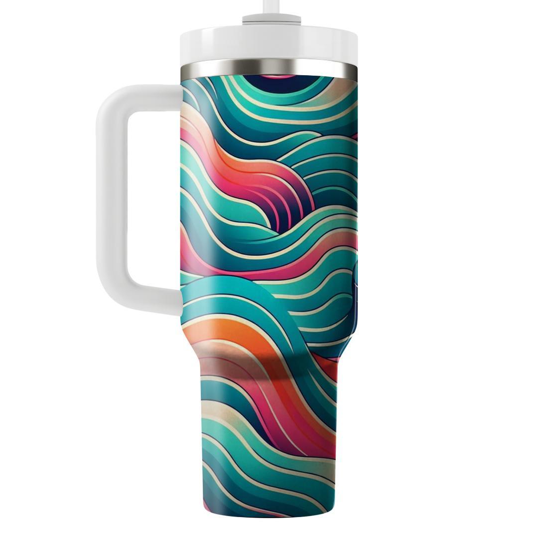 Vibrant Wave Pattern  Personalized Tumblers