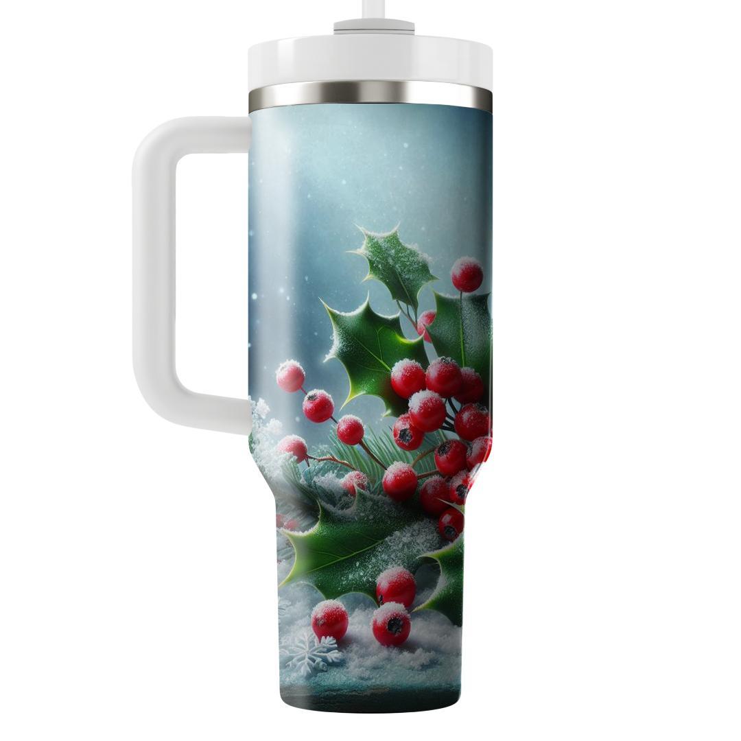 Winter Holly Blossom  Unique Tumblers