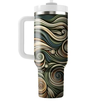 Earthy Retro Swirls  Travel Tumblers