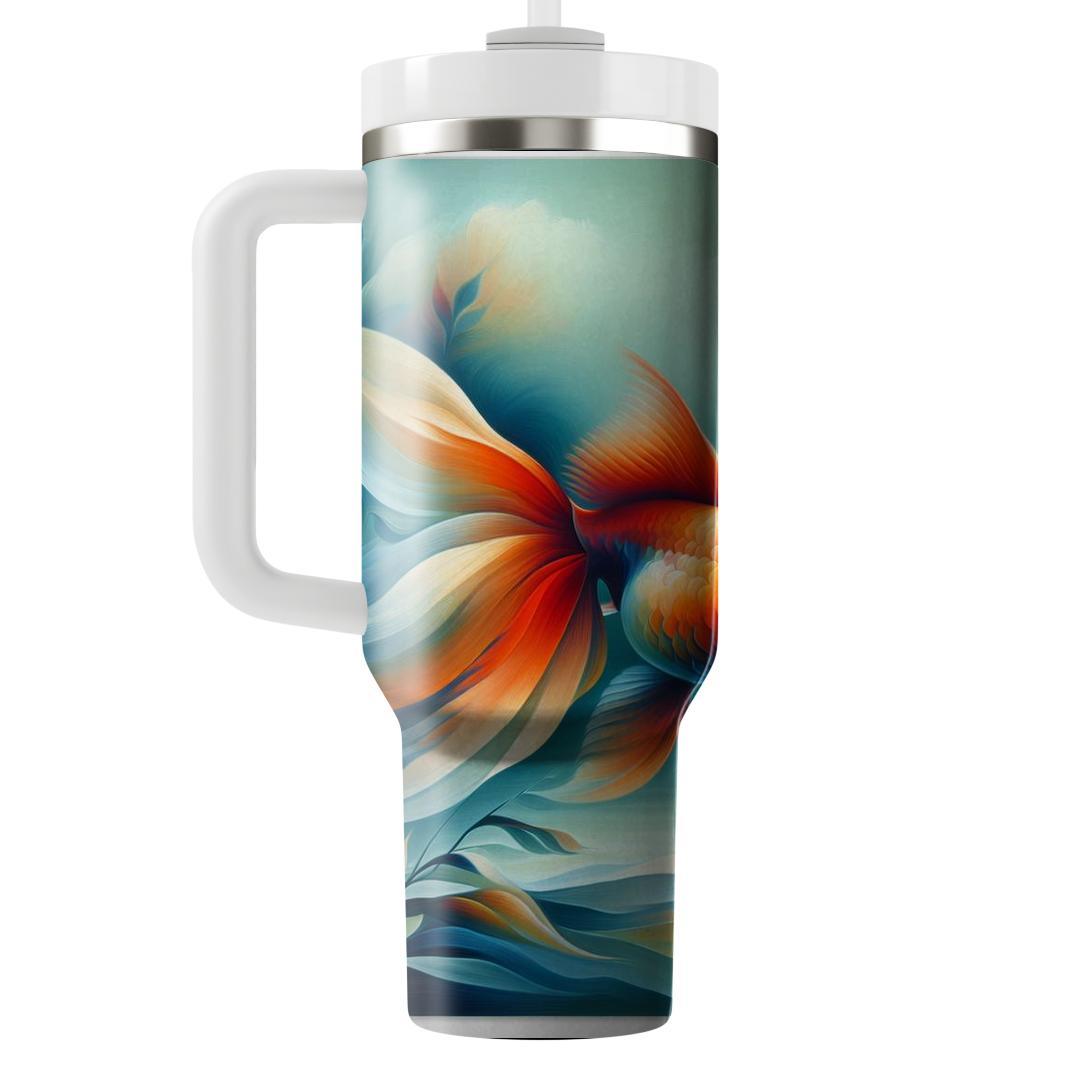 Elegant Goldfish Harmony  Travel Tumblers