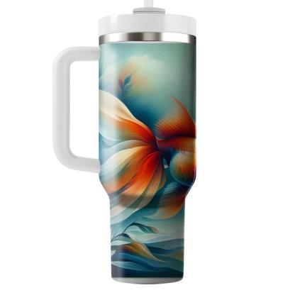 Elegant Goldfish Harmony  Travel Tumblers