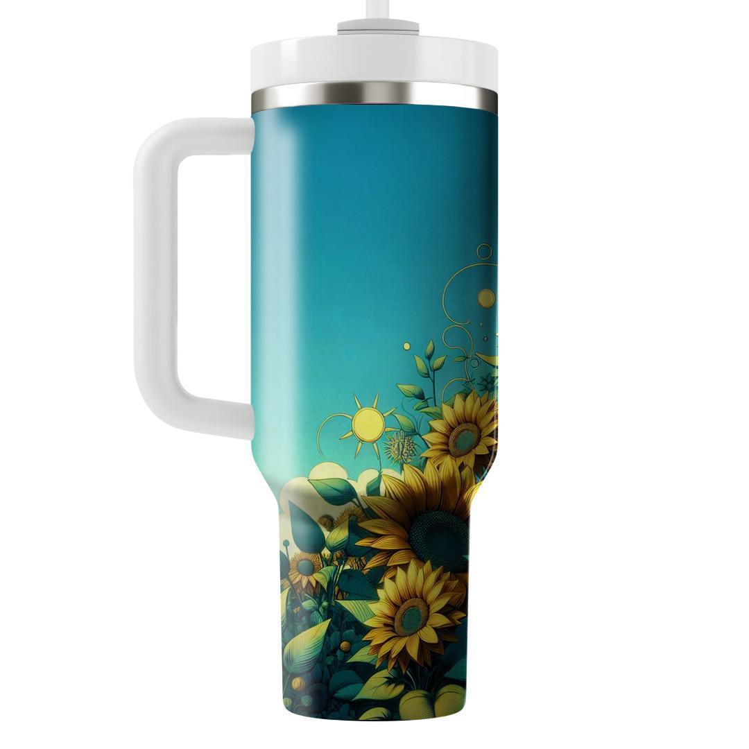 Summer Solstice Sunflower  Unique Tumblers