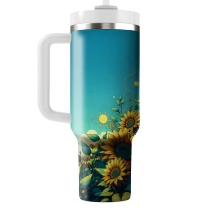 Summer Solstice Sunflower  Unique Tumblers
