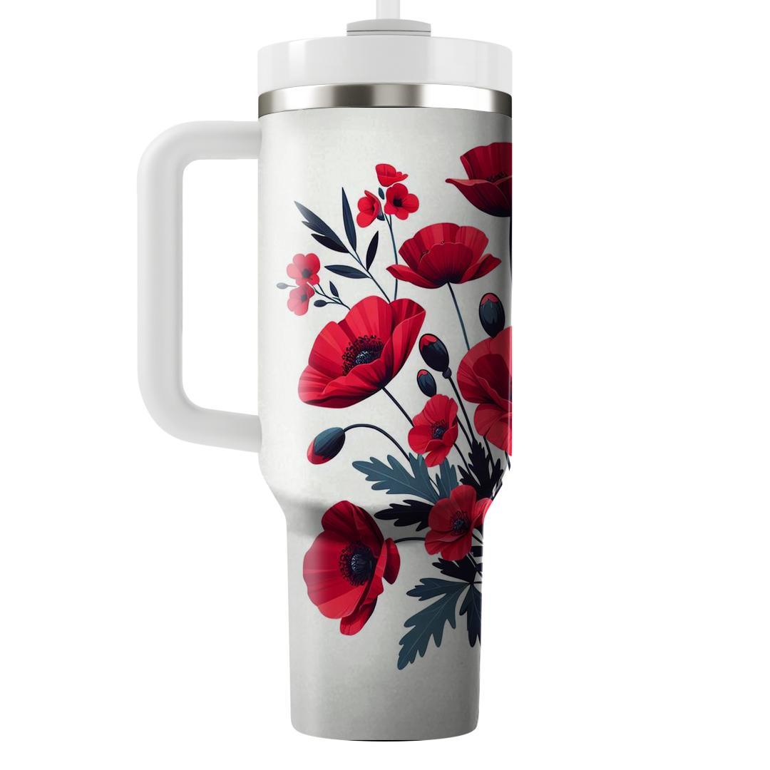 Crimson Poppy Reverie  Unique Tumblers