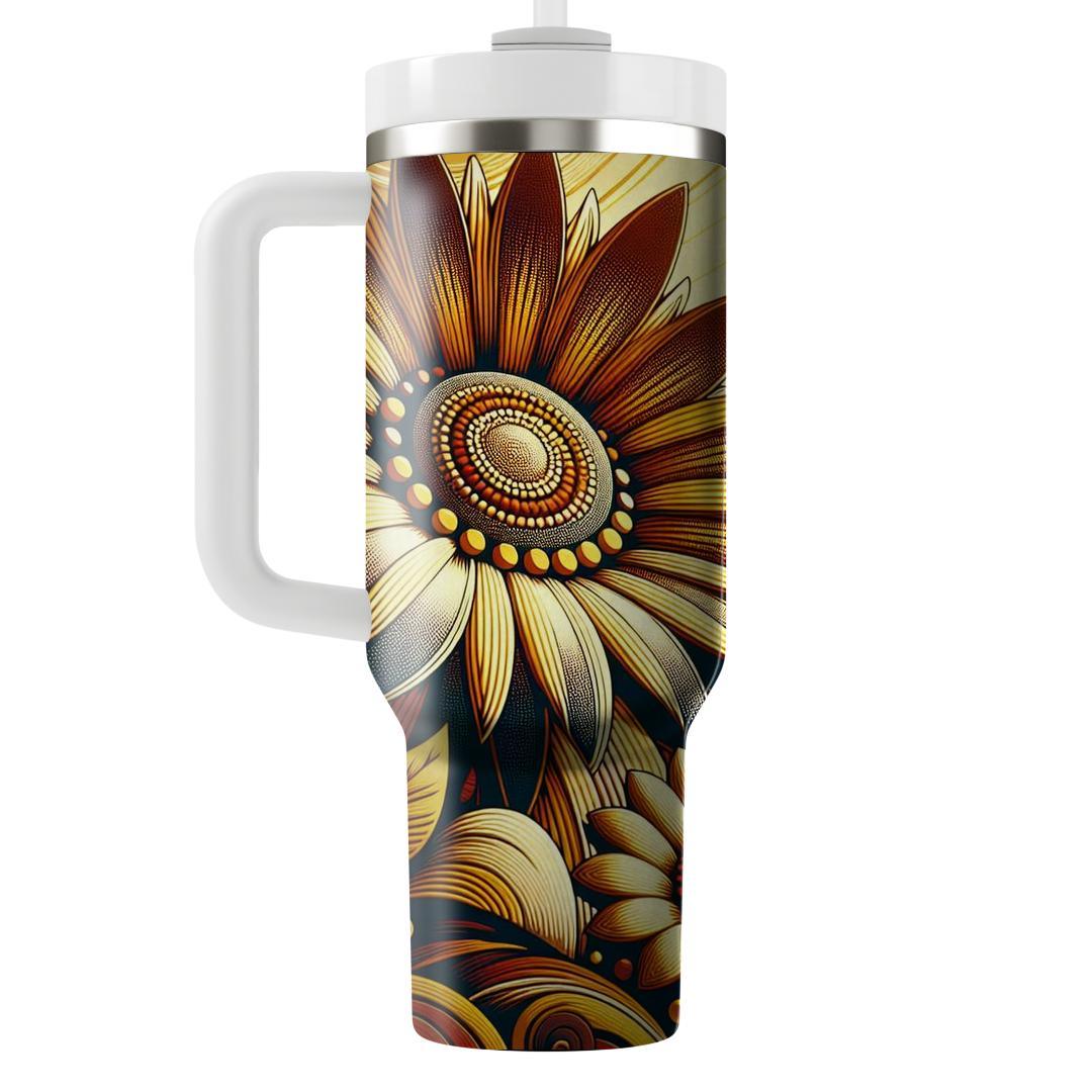 Groovy Sunflower Blooms  Tumbler Cups