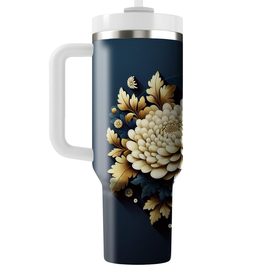 Golden Chrysanthemum Glow  Tumblers For Gifts