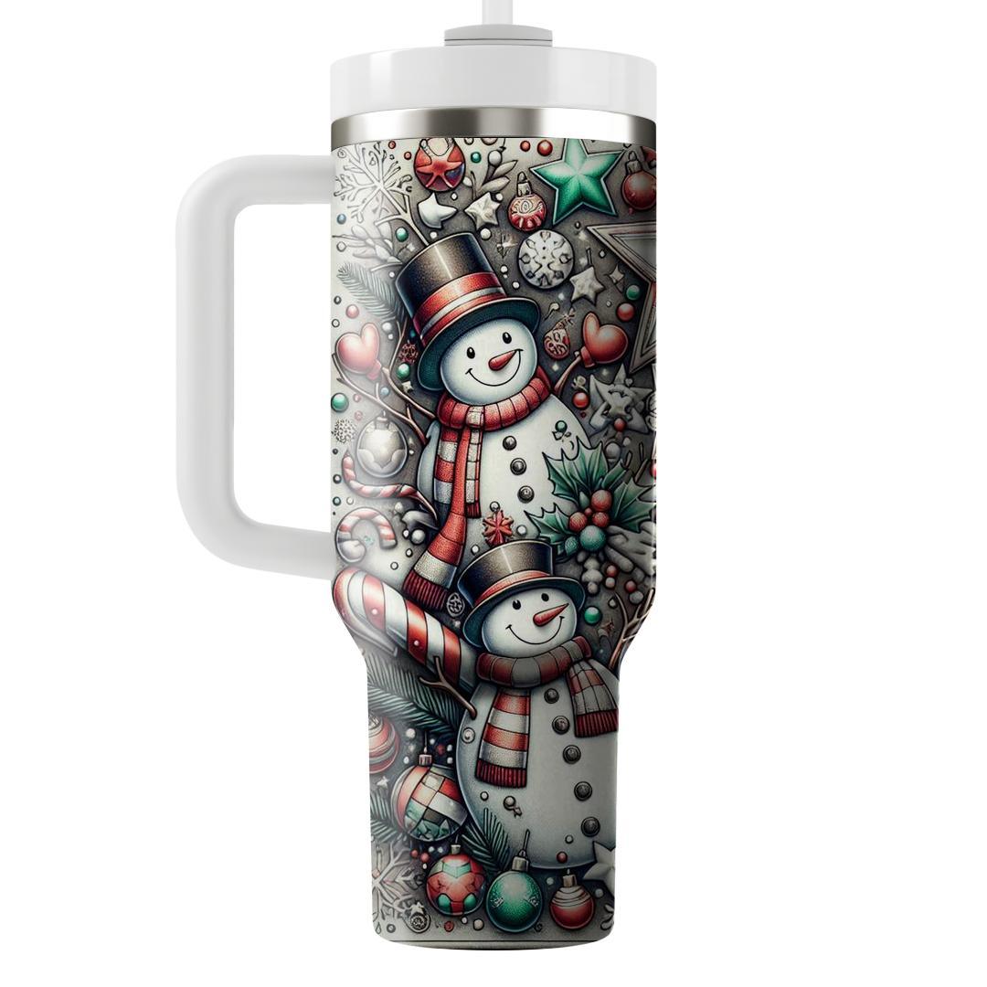 Festive Winter Glee  Tumblers With Lids