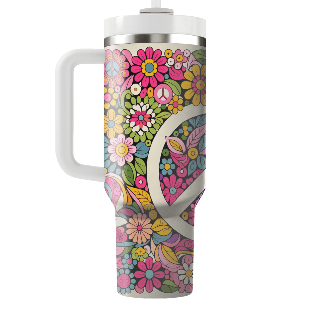 Flower Power Peace  Personalized Tumblers