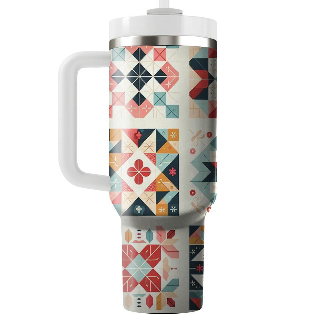 Artful Patchwork Quilt  Decorative Tumblers