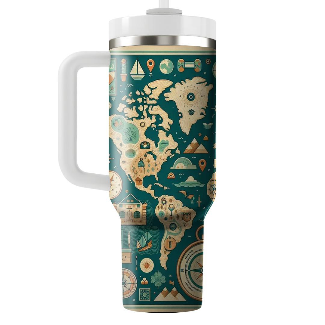 Wanderlust World Map  Travel Tumblers