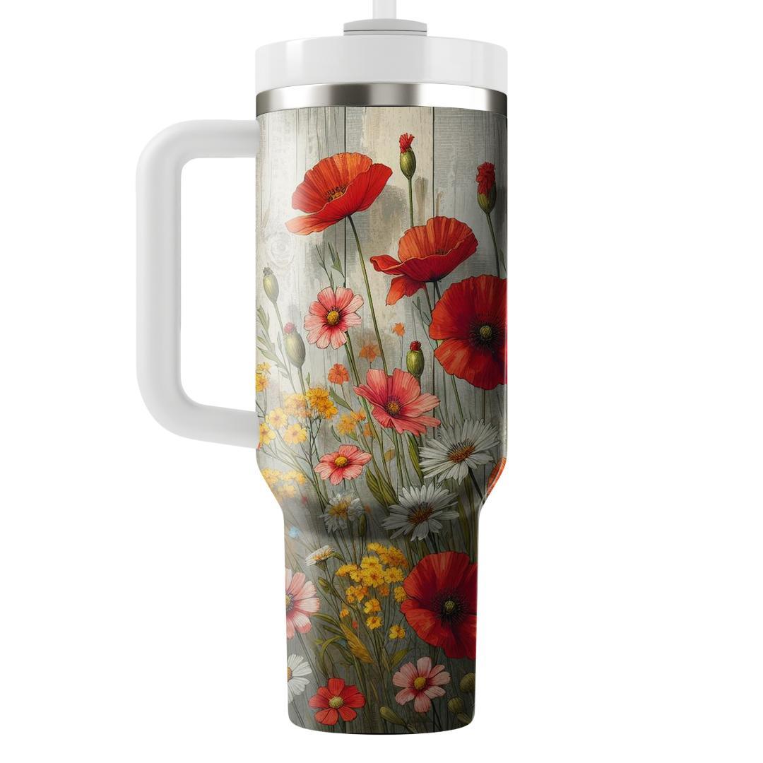 Rustic Flower Field  Unique Tumblers