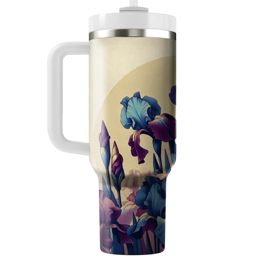 Classic Iris Elegance  Unique Tumblers