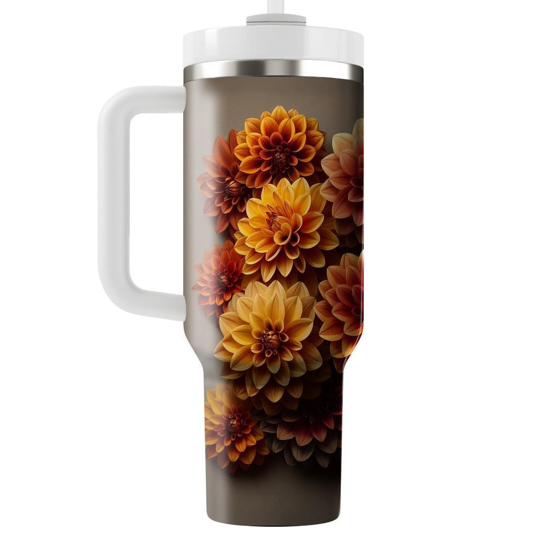 Amber Dahlia Sunset  Tumbler Cups