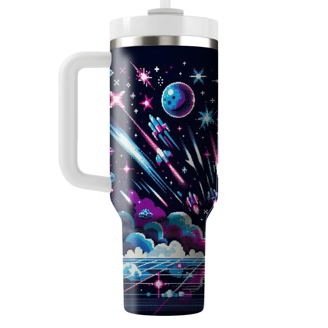 Retro Cosmic Arcade Travel Tumblers
