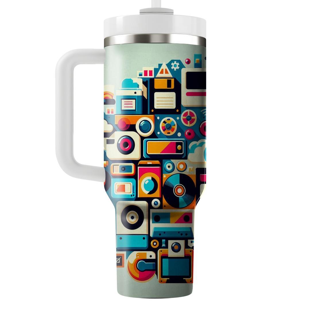 Retro Technology Collage  Insulated Tumblers