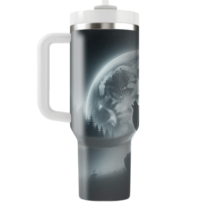 Majestic Wolf Moon  Tumbler Cups