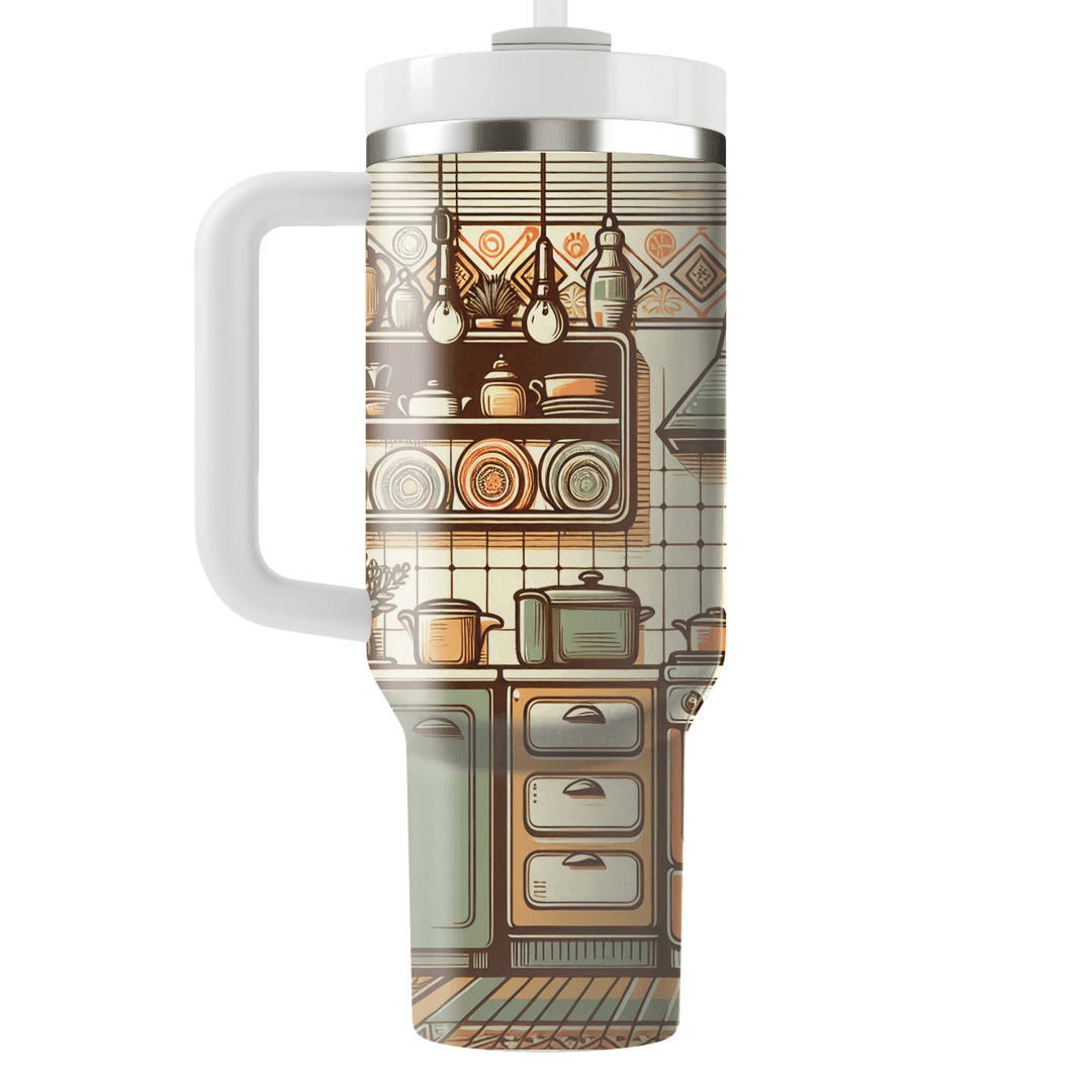 Charming Retro Kitchen Scenes Decorative Tumblers