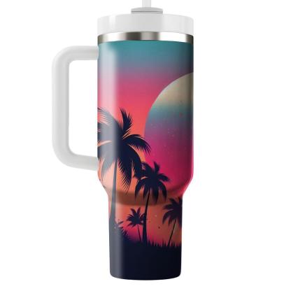 Vivid Sunset Silhouette  Personalized Tumblers