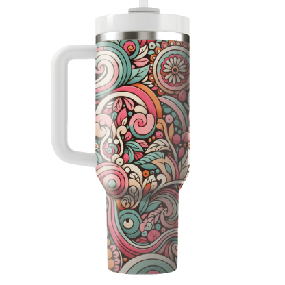 Retro Floral Paradise  Travel Tumblers