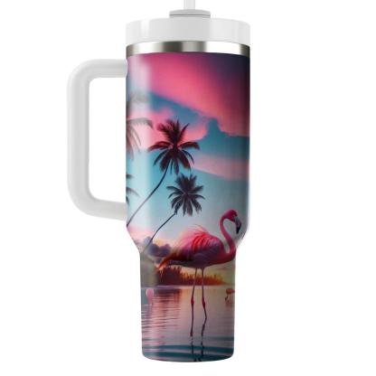Chic Flamingo Oasis  Travel Tumblers