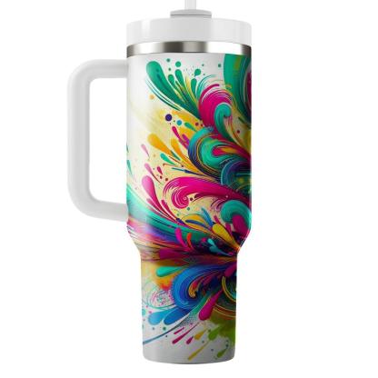 Vibrant Wishes - A Unique Holi  Tumbler Cups
