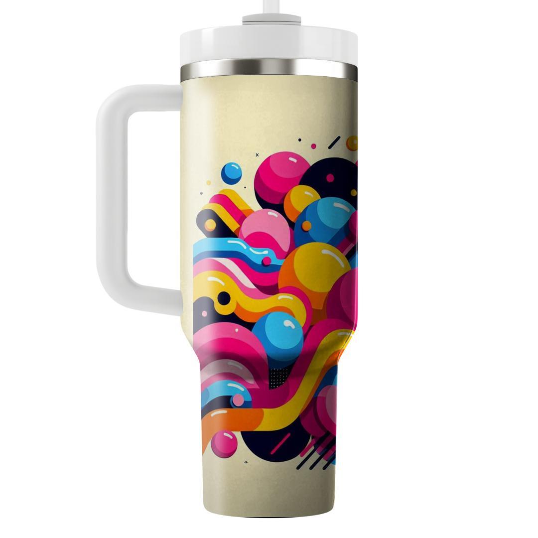 Retro Vibes Abstract  Travel Tumblers