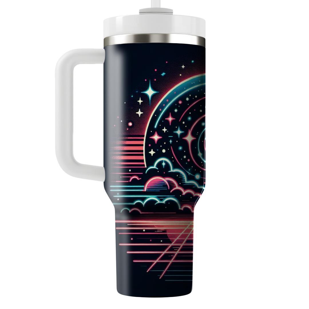 Cosmic Retro Lines  Personalized Tumblers
