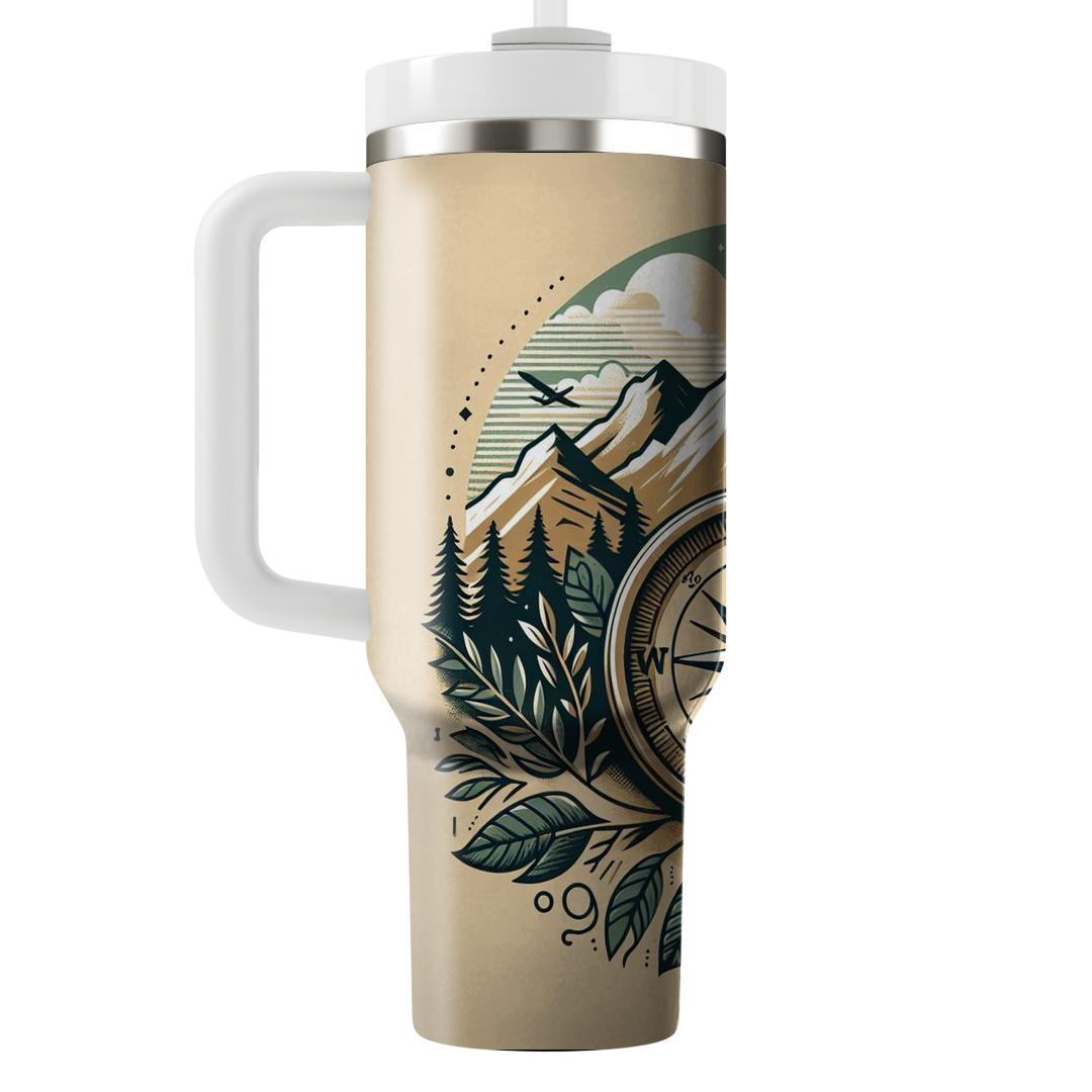 Adventure Awaits Compass  Travel Tumblers