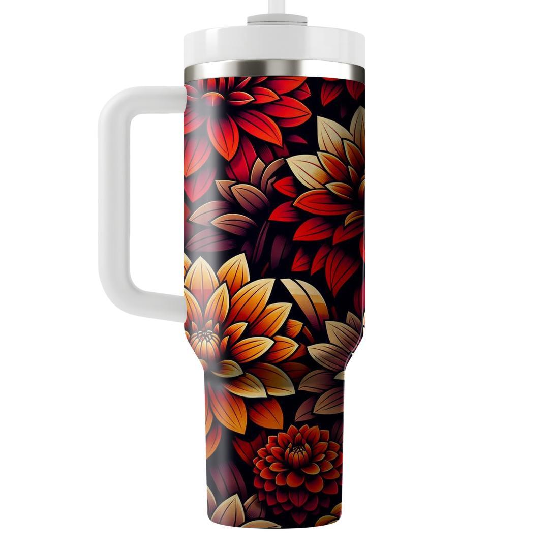 Ornate Dahlia Symphony  Unique Tumblers