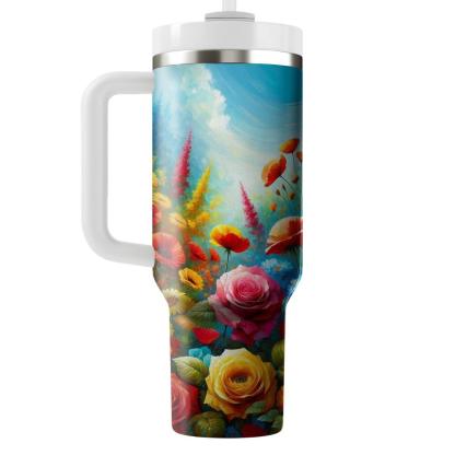 Vibrant Summer Blossoms  Travel Tumblers