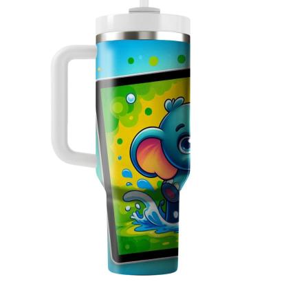 Whimsical Elephant Joy  Tumblers With Lids
