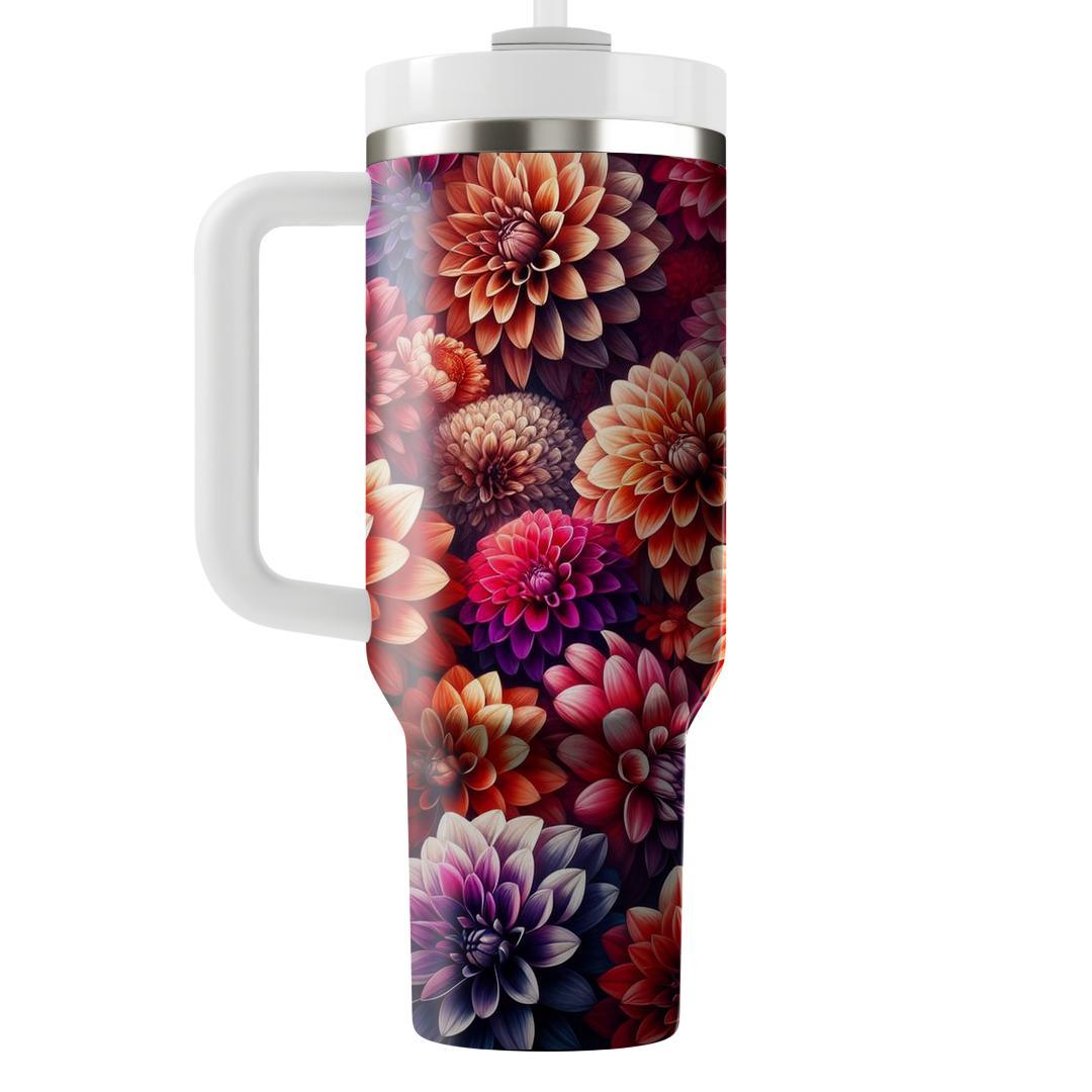 Radiant Dahlia Garden  Unique Tumblers