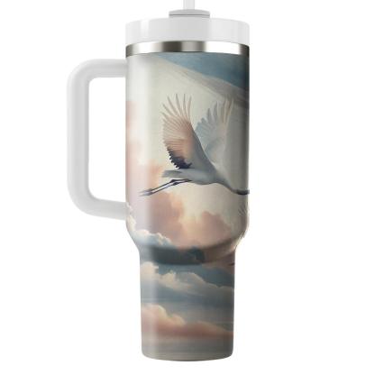 Celestial Crane Serenity  Travel Tumblers