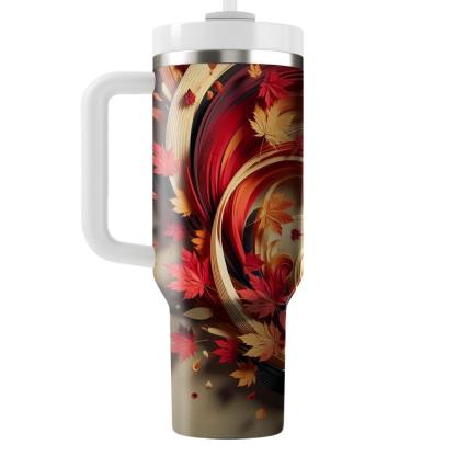 Autumn Maple Leaf Whirl  Tumbler Cups